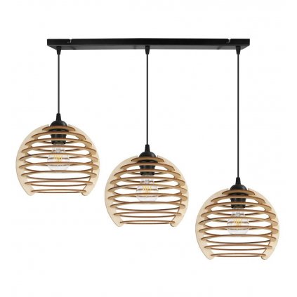 lampa wiszaca na listwie z kloszem drewnianym timber