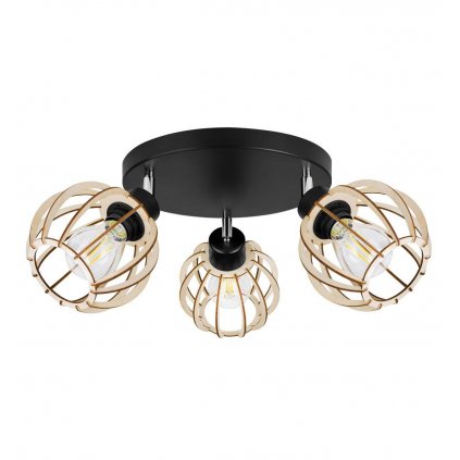 nowoczesna lampa sufitowa na podsufitce timber drewniane klosze