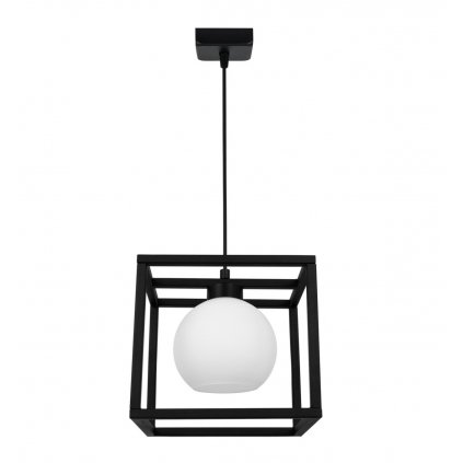 designerska lampa eliza cage metalowa klatka mleczny klosz szklana kula
