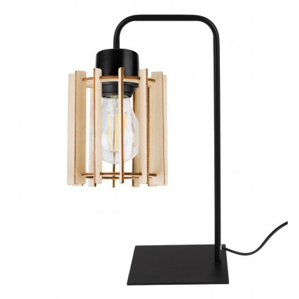 lampa stolowa nocna drewniany klosz led timber