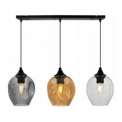 lampa o trzech zrodlach swiatla ze szklanymi kloszami