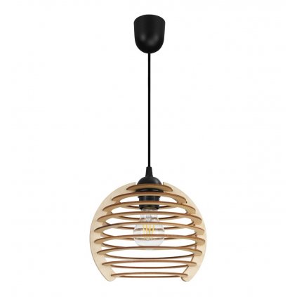 lampa wiszaca z drewanianym kloszem timber