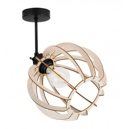 nowoczesna lampa sufitowa timber drewniany klosz