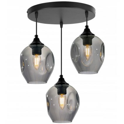 regulowana lampa wiszaca z trzema zrodlami swiatla