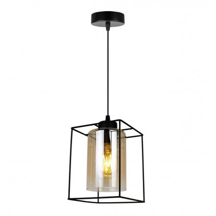 regulowana lampa hella cage druciak ze szklanym miodowym kloszem