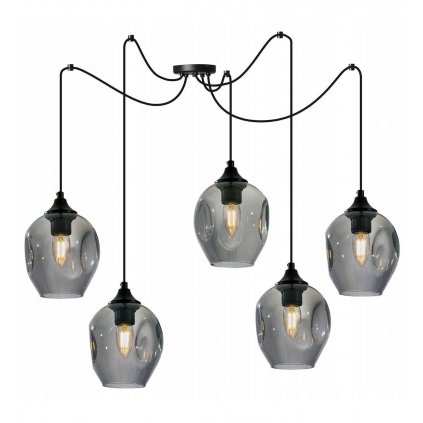 lampa wiszaca loft typu pajak ze szklanymi kloszami