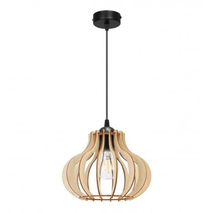 nowoczesna lampa wiszaca zyrandol timber klosz drewniany