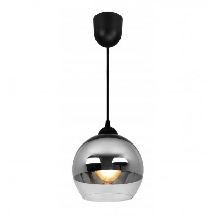 nowoczesna lampa wiszaca szklana kulka z efektem chrom