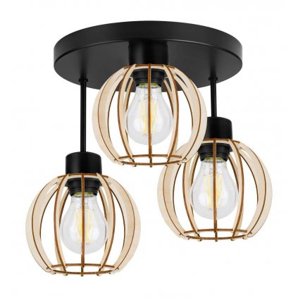 lampa wiszaca nowoczesna na podsufitce timber drewniane klosze