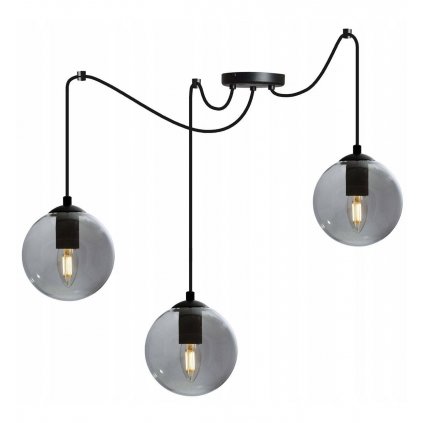 lampa wiszaca regulowana loft z kloszem ze szkla