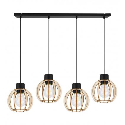 lampa wiszaca zyrandol drewniane klosze timber rustykalna