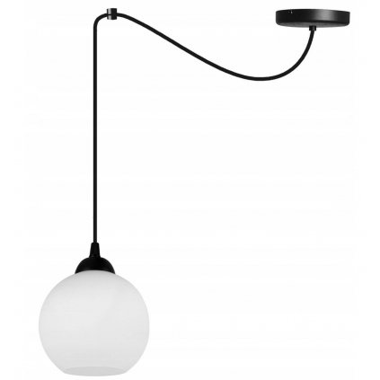 nowoczesna lampa kula w klasycznym stylu z kloszem w mlecznym kolorze