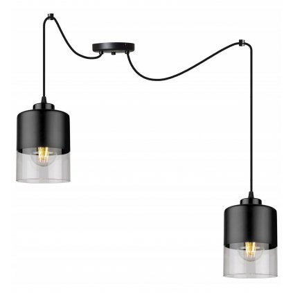 lampa wiszaca loft ze szklanymi kloszami z regulowana wysokoscia