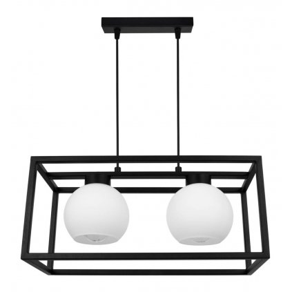 regulowana lampa wiszaca eliza cage metalowa klatka mlecznymi kloszami