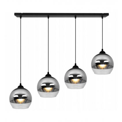 nowoczesna lampa wiszaca na belce kulisty klosz