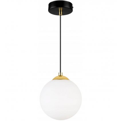 elegancka lampa wiszaca ze szklanym kloszem kula