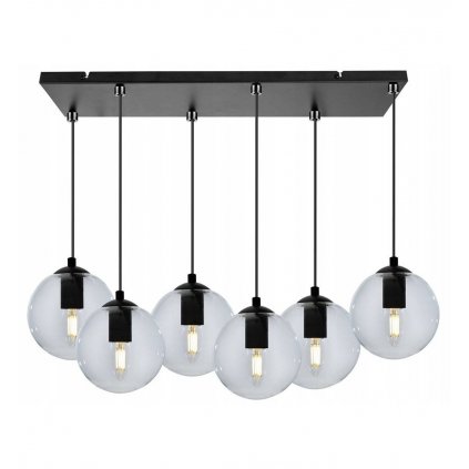 nowoczesna lampa wiszaca z kulistymi kloszami ze szkla w stylu loft