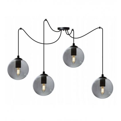 nowoczesna industrialna lampa wiszaca regulowana ze szklanym kloszem