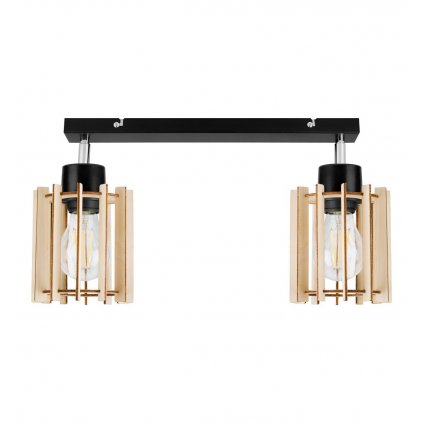 nowoczesna lampa reflektory na listwie timber drewno