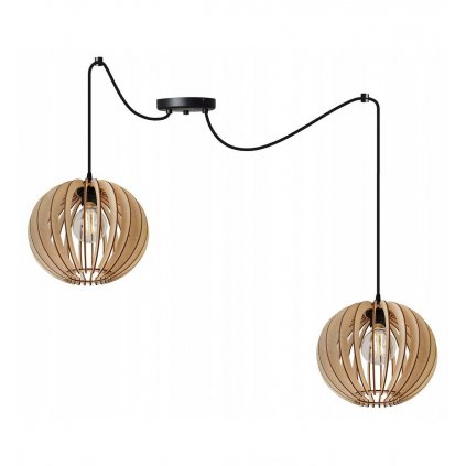 drewniana lampa timber do kuchni w stylu skandynawskim