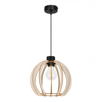 nowoczesna lampa sufitowa timber z drewnianym kloszem w rustykalnym stylu