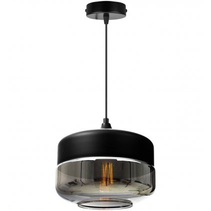 nowoczesna lampa wiszaca ze szklanym kloszem w stylu loft