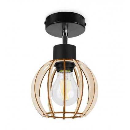 nowoczesny drewniany reflektor scienno sufitowy timber wzor kula