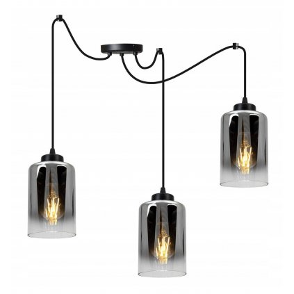 nowoczesna lampa loft ze szklanymi kloszami w typie pajak