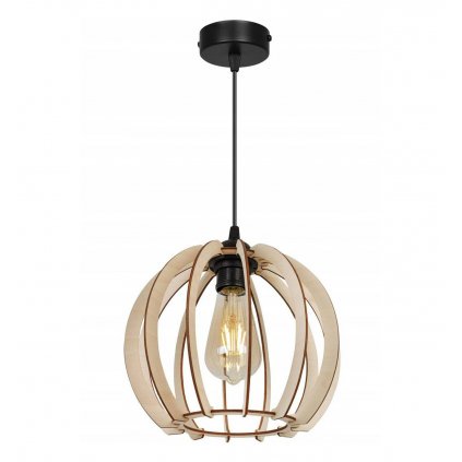 oryginalna lampa wiszaca z kloszem ze sklejki