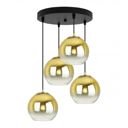 lampa wiszaca nowoczesna zlote klosze na podsufitce bergen gold