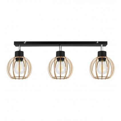 nowoczesna lampa sufitowa na listwie timber drewniane klosze