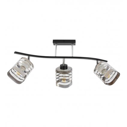 nowoczesna lampa z trzema szklanymi kloszami ze szkla