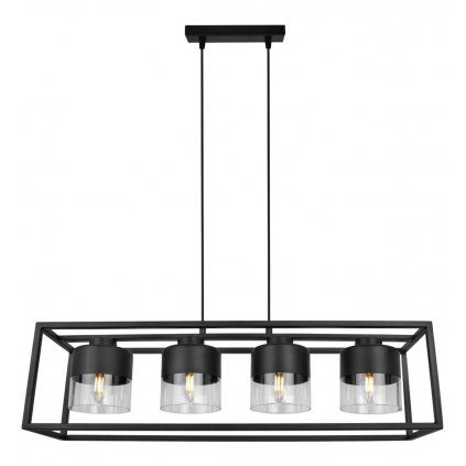 chromowana lampa wiszaca roma cage z kloszami ze szkla i metalu