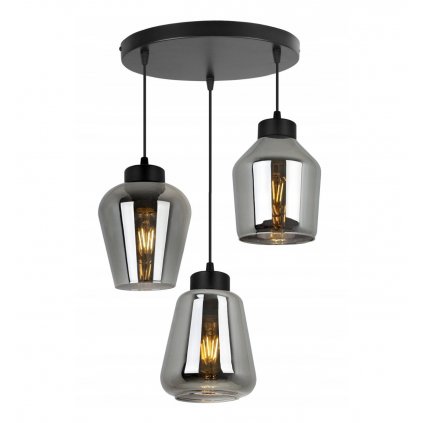 nowoczesna lampa wiszaca rijeka na podsufitce szklane klosze