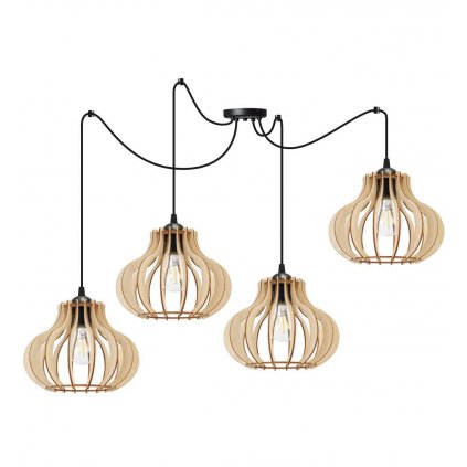 lampa wiszaca spider timber nowoczesny zyrandol drewniany
