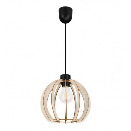 nowoczesna lampa wiszaca z drewna sufitowa timber led e27