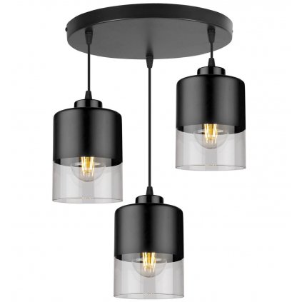 lampa wiszaca nowoczesna ze szklanymi kloszami z metalu