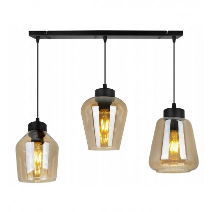 nowoczesna lampa wiszaca na listwie rijeka miodowe szklo