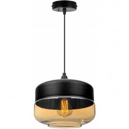 nowoczesna lampa wiszaca ze szklanym kloszem retro