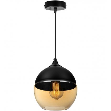 nowoczesna lampa wiszaca ze szklanym kloszem