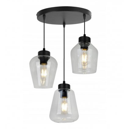 elegancka lampa wiszaca rijeka bezbarwne szklane klosze