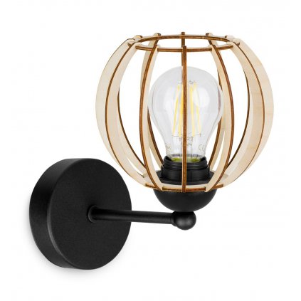 nowoczesna lampa kinkiet scienny drewniany led timber