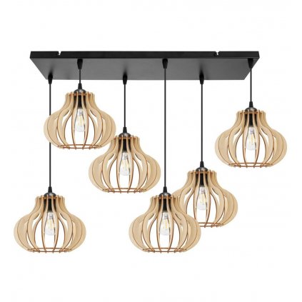 nowoczesna lampa sufitowa timber drewniane klosze listwa