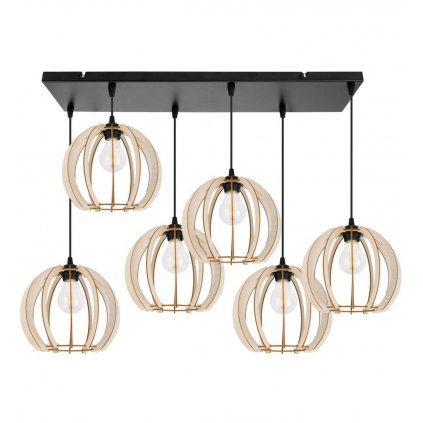 nowoczesna lampa wiszaca timber klosze z drewna