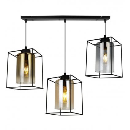 nowoczesna lampa wiszaca hella cage roznokolorowe szklane klosze