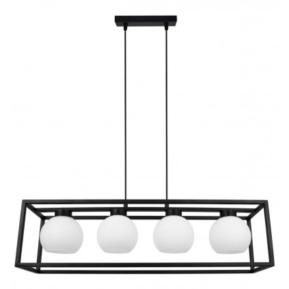 regulowana metalowa lampa wiszaca eliza cage z mlecznymi kloszami