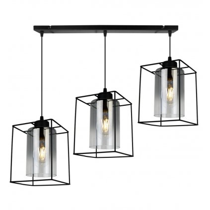 nowoczesna regulowana lampa wiszaca hella cage na listwie