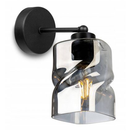 kinkiet scienny art deco ze szklanym kloszem