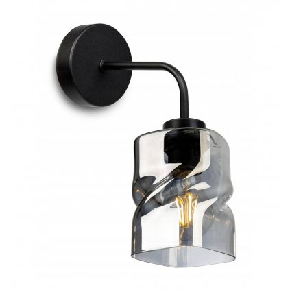 elegancki kinkiet scienny z lsniacym kloszem ze szkla