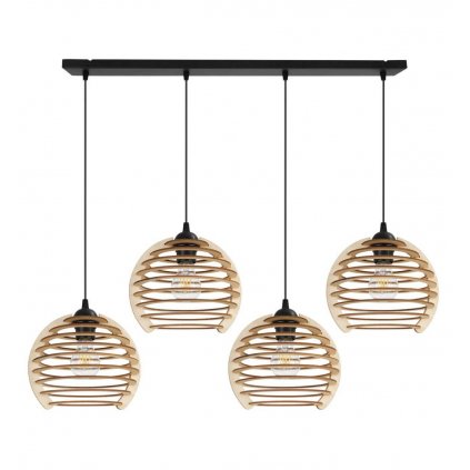 lampa wiszaca z kloszem drewnianym na listwie timber